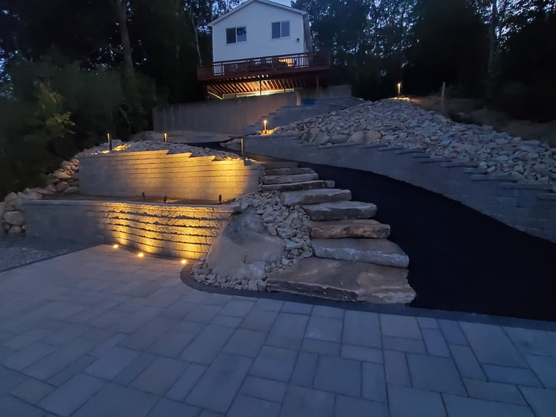 Hardscape patio with pavers