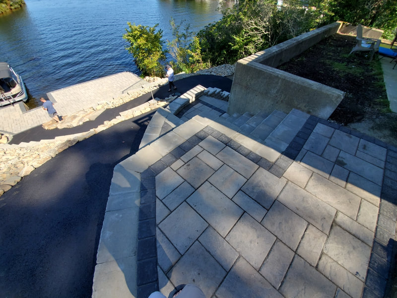 Hardscape with pavers installation